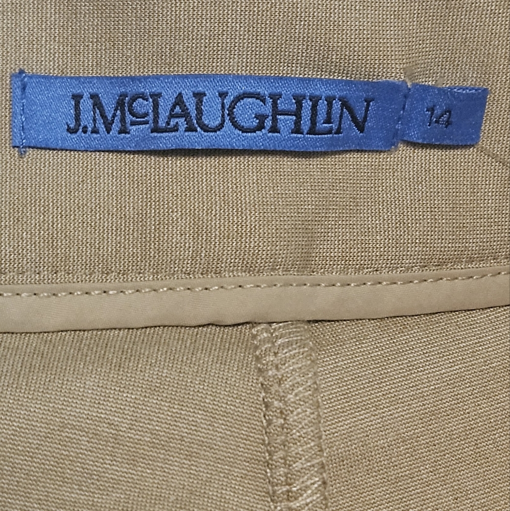 NWT J. McLaughlin Deanne Straight Leg Crop Pant: Color- Heather Sand: Size- 14 - Picture 8 of 15